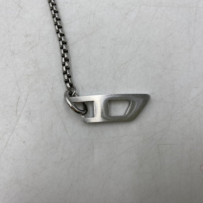 【中古品】【メンズ/レディース】 DIESEL ディーゼル DX1477040 STEEL D LOGO CHAIN NECKLACE スチール ディー ロゴ チェーン ネックレス アクセサリー 192-260904-cs-06-izu カラー：シルバー 万代Net店