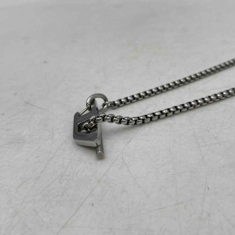【中古品】【メンズ/レディース】 DIESEL ディーゼル DX1477040 STEEL D LOGO CHAIN NECKLACE スチール ディー ロゴ チェーン ネックレス アクセサリー 192-260904-cs-06-izu カラー：シルバー 万代Net店