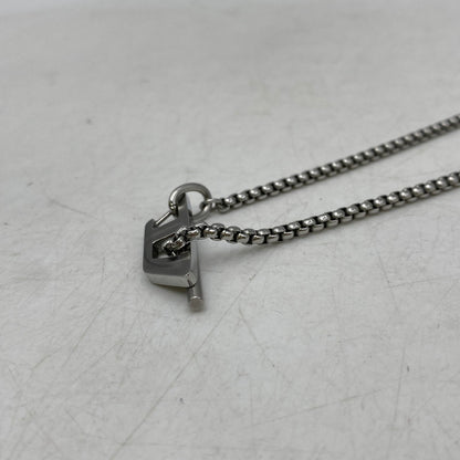 【中古品】【メンズ/レディース】 DIESEL ディーゼル DX1477040 STEEL D LOGO CHAIN NECKLACE スチール ディー ロゴ チェーン ネックレス アクセサリー 192-260904-cs-06-izu カラー：シルバー 万代Net店
