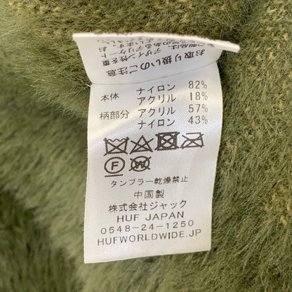 【中古品】【メンズ】 HUF ハフ MARIJUANA KNIT ニット 142-260914-as-02-izu サイズ：XL カラー：オリーブ 万代Net店