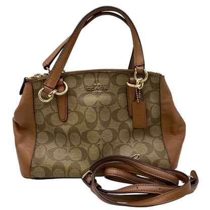 【中古品】【レディース】 COACH コーチ F58290 SIGNATURE MINI CHRISTIE CARRYALL シグネチャー ミニ クリスティ キャリーオール カバン 鞄 180-260904-cs-05-izu カラー：ブラウン系 万代Net店