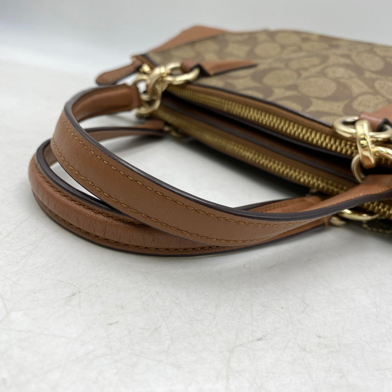 【中古品】【レディース】 COACH コーチ F58290 SIGNATURE MINI CHRISTIE CARRYALL シグネチャー ミニ クリスティ キャリーオール カバン 鞄 180-260904-cs-05-izu カラー：ブラウン系 万代Net店