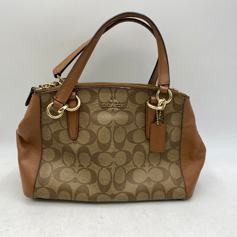 【中古品】【レディース】 COACH コーチ F58290 SIGNATURE MINI CHRISTIE CARRYALL シグネチャー ミニ クリスティ キャリーオール カバン 鞄 180-260904-cs-05-izu カラー：ブラウン系 万代Net店