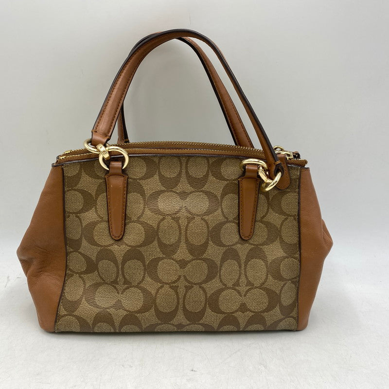 【中古品】【レディース】 COACH コーチ F58290 SIGNATURE MINI CHRISTIE CARRYALL シグネチャー ミニ クリスティ キャリーオール カバン 鞄 180-260904-cs-05-izu カラー：ブラウン系 万代Net店
