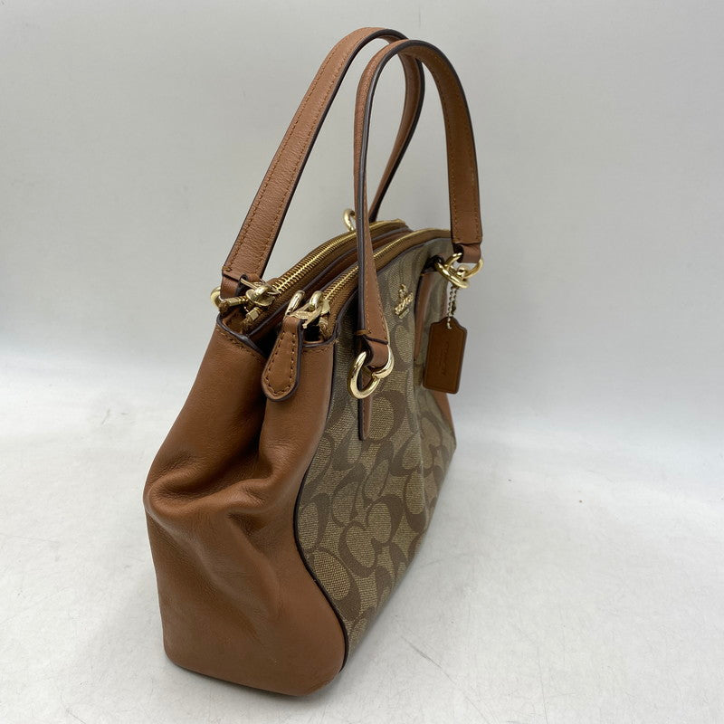 【中古品】【レディース】 COACH コーチ F58290 SIGNATURE MINI CHRISTIE CARRYALL シグネチャー ミニ クリスティ キャリーオール カバン 鞄 180-260904-cs-05-izu カラー：ブラウン系 万代Net店