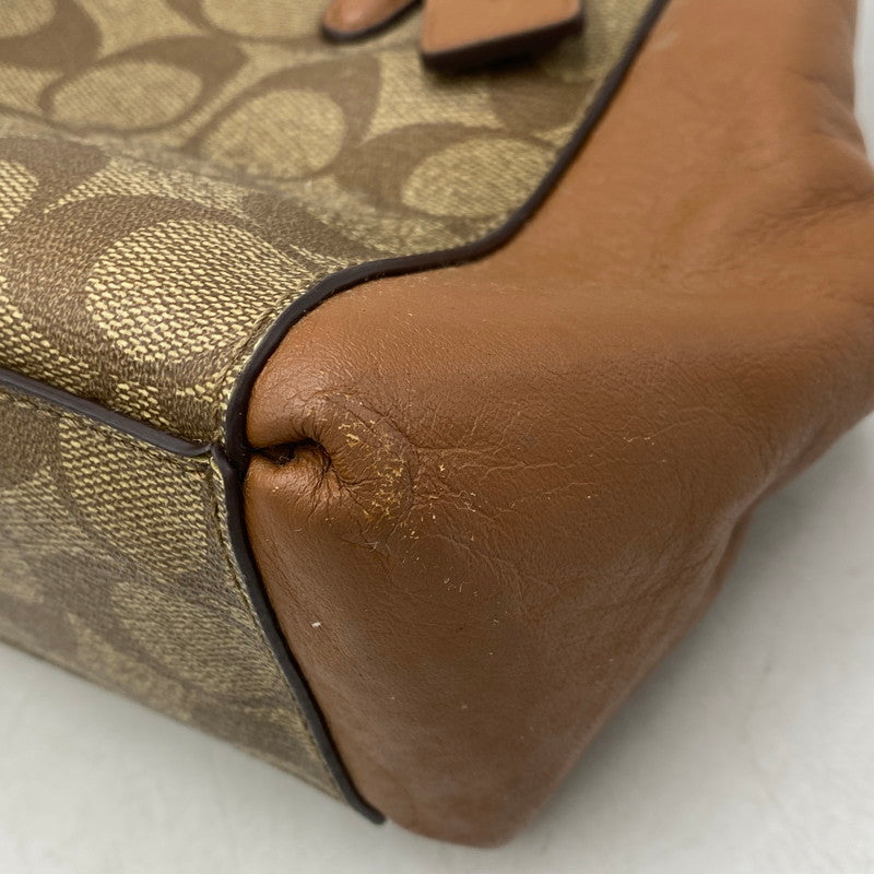 【中古品】【レディース】 COACH コーチ F58290 SIGNATURE MINI CHRISTIE CARRYALL シグネチャー ミニ クリスティ キャリーオール カバン 鞄 180-260904-cs-05-izu カラー：ブラウン系 万代Net店