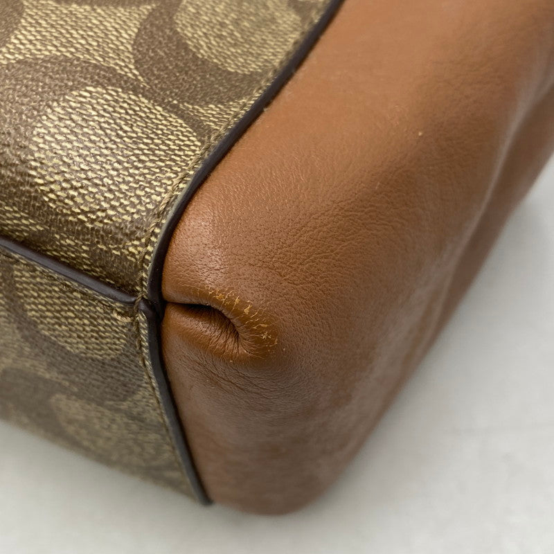 【中古品】【レディース】 COACH コーチ F58290 SIGNATURE MINI CHRISTIE CARRYALL シグネチャー ミニ クリスティ キャリーオール カバン 鞄 180-260904-cs-05-izu カラー：ブラウン系 万代Net店