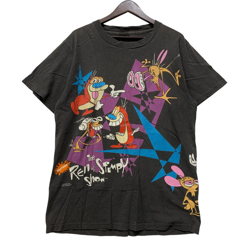 【中古品】【メンズ】 CHANGES チェンジズ USA製 c1992 90’S THE REN AND STIMPY SHOW TEE レン アンド スティンピー ショー Tシャツ トップス 半袖 146-260905-cs-17-izu サイズ：L カラー：チャコール 万代Net店