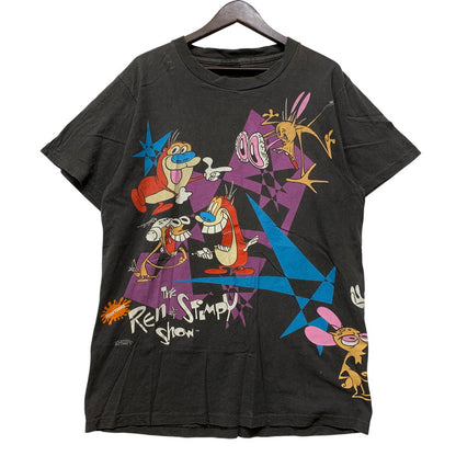 【中古品】【メンズ】 CHANGES チェンジズ USA製 c1992 90’S THE REN AND STIMPY SHOW TEE レン アンド スティンピー ショー Tシャツ トップス 半袖 146-260905-cs-17-izu サイズ：L カラー：チャコール 万代Net店