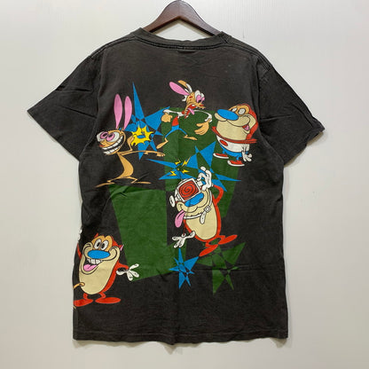 【中古品】【メンズ】 CHANGES チェンジズ USA製 c1992 90’S THE REN AND STIMPY SHOW TEE レン アンド スティンピー ショー Tシャツ トップス 半袖 146-260905-cs-17-izu サイズ：L カラー：チャコール 万代Net店