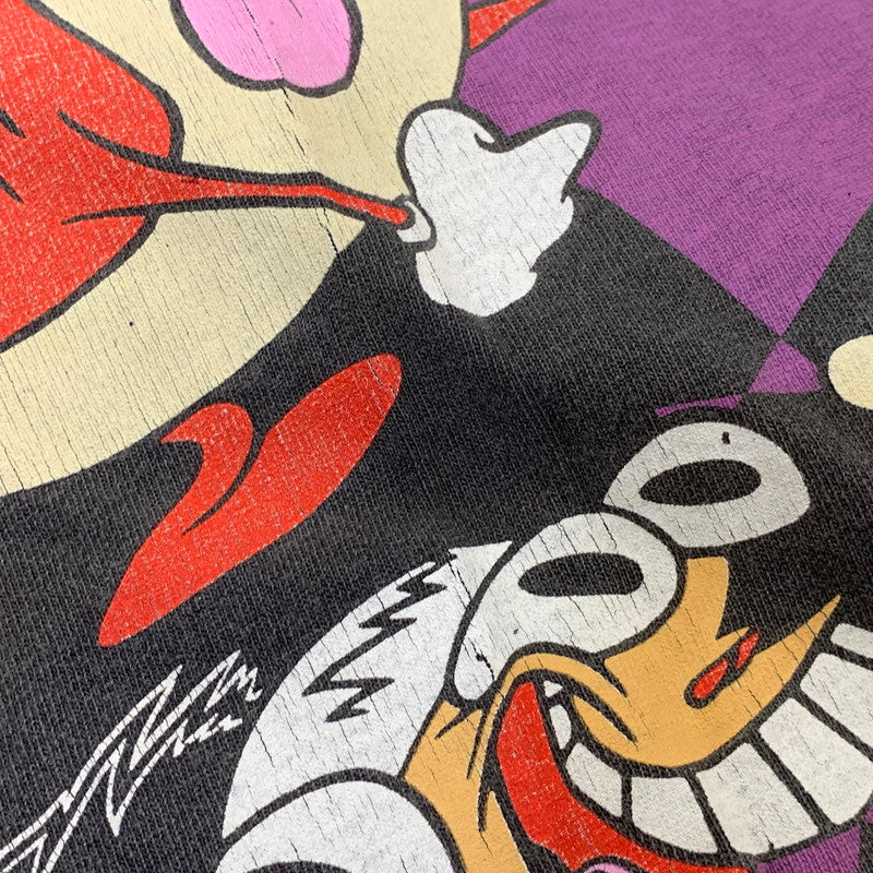 【中古品】【メンズ】 CHANGES チェンジズ USA製 c1992 90’S THE REN AND STIMPY SHOW TEE レン アンド スティンピー ショー Tシャツ トップス 半袖 146-260905-cs-17-izu サイズ：L カラー：チャコール 万代Net店