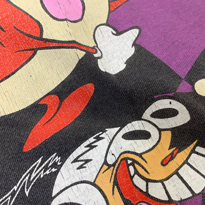【中古品】【メンズ】 CHANGES チェンジズ USA製 c1992 90’S THE REN AND STIMPY SHOW TEE レン アンド スティンピー ショー Tシャツ トップス 半袖 146-260905-cs-17-izu サイズ：L カラー：チャコール 万代Net店