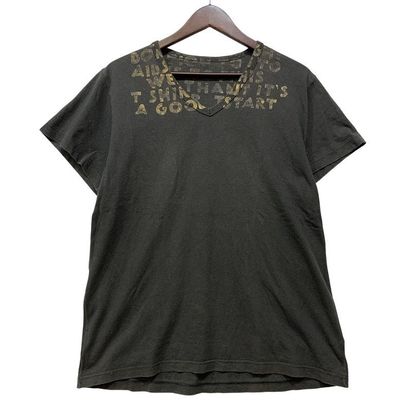 【中古品】【メンズ】 MARTIN MARGIELA マルタンマルジェラ 30XM099 ここのえ期 AIDS TEE エイズ Tシャツ トップス 半袖 141-260905-cs-18-izu サイズ：M カラー：ブラック 万代Net店