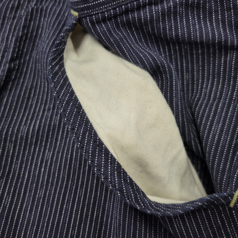 【中古品】【メンズ】 SUGAR CANE シュガーケーン FICTION ROMANCE 8OZ. INDIGO STRIPE WORK PANTS フィクション ロマンス ストライプ ワークパンツ 156-260909-as-17-izu サイズ：34×32 カラー：インディゴ 万代Net店