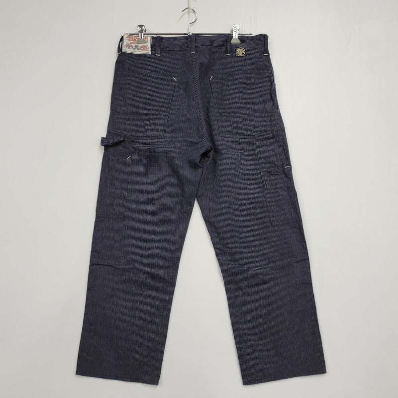 【中古品】【メンズ】 SUGAR CANE シュガーケーン FICTION ROMANCE 8OZ. INDIGO STRIPE WORK PANTS フィクション ロマンス ストライプ ワークパンツ 156-260909-as-17-izu サイズ：34×32 カラー：インディゴ 万代Net店