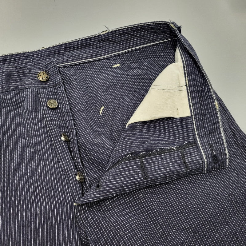 【中古品】【メンズ】 SUGAR CANE シュガーケーン FICTION ROMANCE 8OZ. INDIGO STRIPE WORK PANTS フィクション ロマンス ストライプ ワークパンツ 156-260909-as-17-izu サイズ：34×32 カラー：インディゴ 万代Net店