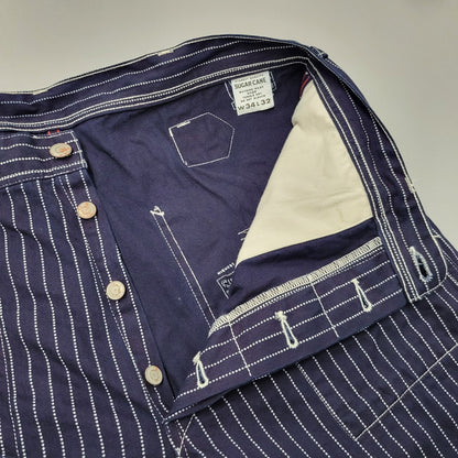 【中古品】【メンズ】 SUGAR CANE シュガーケーン 9OZ. WABASH STRIPE ENGINEER PANTS SC40786 ウォバッシュストライプ エンジニアパンツ 156-260909-as-18-izu サイズ：34×32 カラー：ネイビー 万代Net店