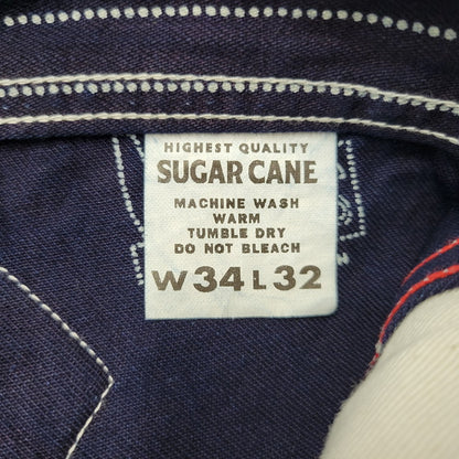 【中古品】【メンズ】 SUGAR CANE シュガーケーン 9OZ. WABASH STRIPE ENGINEER PANTS SC40786 ウォバッシュストライプ エンジニアパンツ 156-260909-as-18-izu サイズ：34×32 カラー：ネイビー 万代Net店