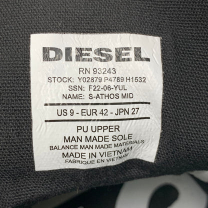 【中古品】【メンズ】 DIESEL ディーゼル F22-06-YUL S-ATHOS MID エス アトス ミッド シューズ スニーカー 靴 162-260918-ya-02-izu サイズ：27cm カラー：ブラック 万代Net店