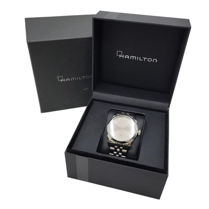【中古品】【メンズ/レディース】 HAMILTON ハミルトン AMERICAN CLASSIC SPIRIT OF LIBERTY AUTOMATIC DATE H-424151 アメリカン クラシック スピリット オブ リバティ 裏スケルトン 腕時計 197-260907-as-04-izu カラー：シルバー 万代Net店