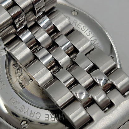 【中古品】【メンズ/レディース】 HAMILTON ハミルトン AMERICAN CLASSIC SPIRIT OF LIBERTY AUTOMATIC DATE H-424151 アメリカン クラシック スピリット オブ リバティ 裏スケルトン 腕時計 197-260907-as-04-izu カラー：シルバー 万代Net店