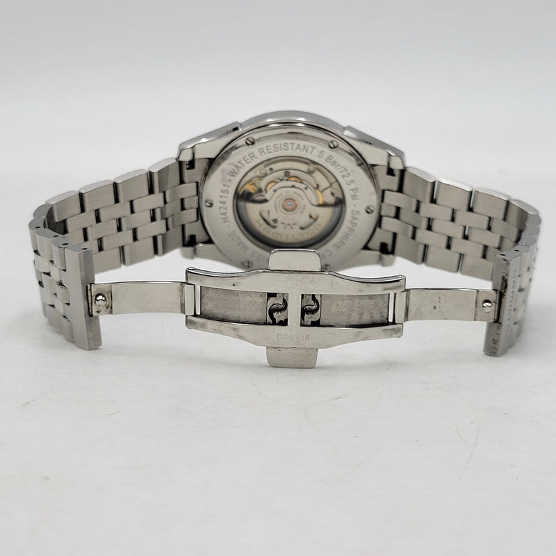 【中古品】【メンズ/レディース】 HAMILTON ハミルトン AMERICAN CLASSIC SPIRIT OF LIBERTY AUTOMATIC DATE H-424151 アメリカン クラシック スピリット オブ リバティ 裏スケルトン 腕時計 197-260907-as-04-izu カラー：シルバー 万代Net店