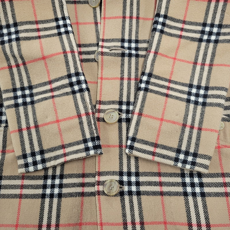 【現状渡し品】【レディース】 OLD BURBERRYS オールド バーバリーズ 白タグ ノバチェック リバーシブル ウール コート 168-260908-yn-06-izu サイズ：S カラー：キャメル 万代Net店