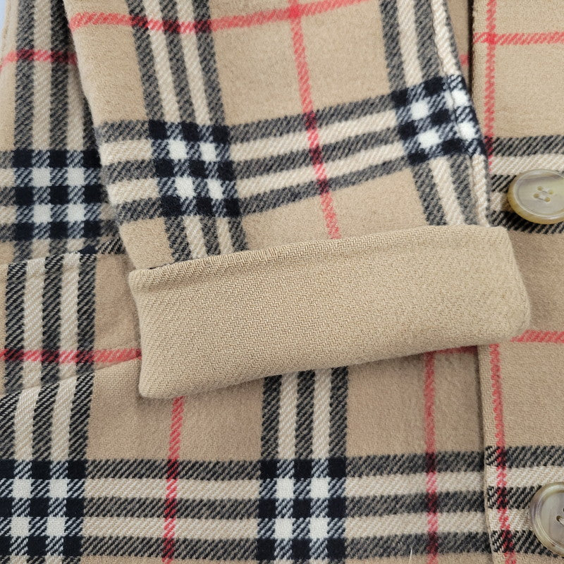 【現状渡し品】【レディース】 OLD BURBERRYS オールド バーバリーズ 白タグ ノバチェック リバーシブル ウール コート 168-260908-yn-06-izu サイズ：S カラー：キャメル 万代Net店