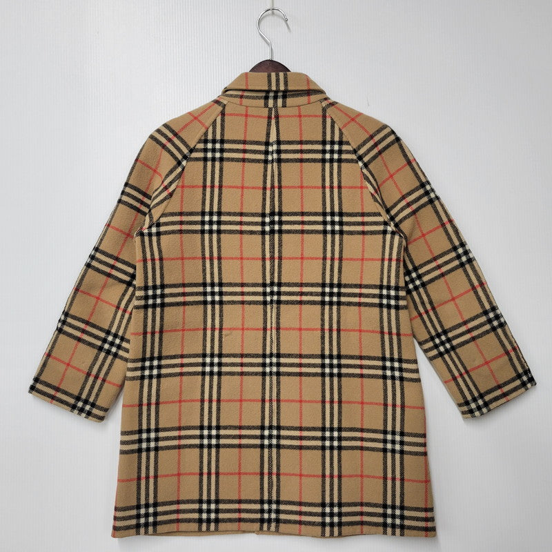 【現状渡し品】【レディース】 OLD BURBERRYS オールド バーバリーズ 白タグ ノバチェック リバーシブル ウール コート 168-260908-yn-06-izu サイズ：S カラー：キャメル 万代Net店