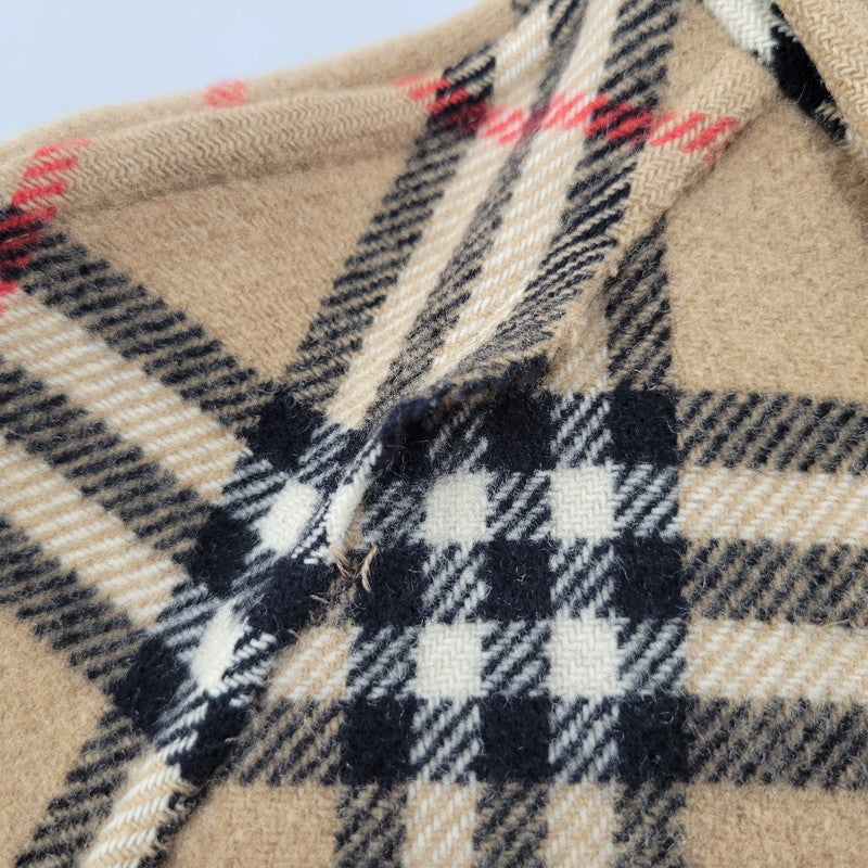 【現状渡し品】【レディース】 OLD BURBERRYS オールド バーバリーズ 白タグ ノバチェック リバーシブル ウール コート 168-260908-yn-06-izu サイズ：S カラー：キャメル 万代Net店