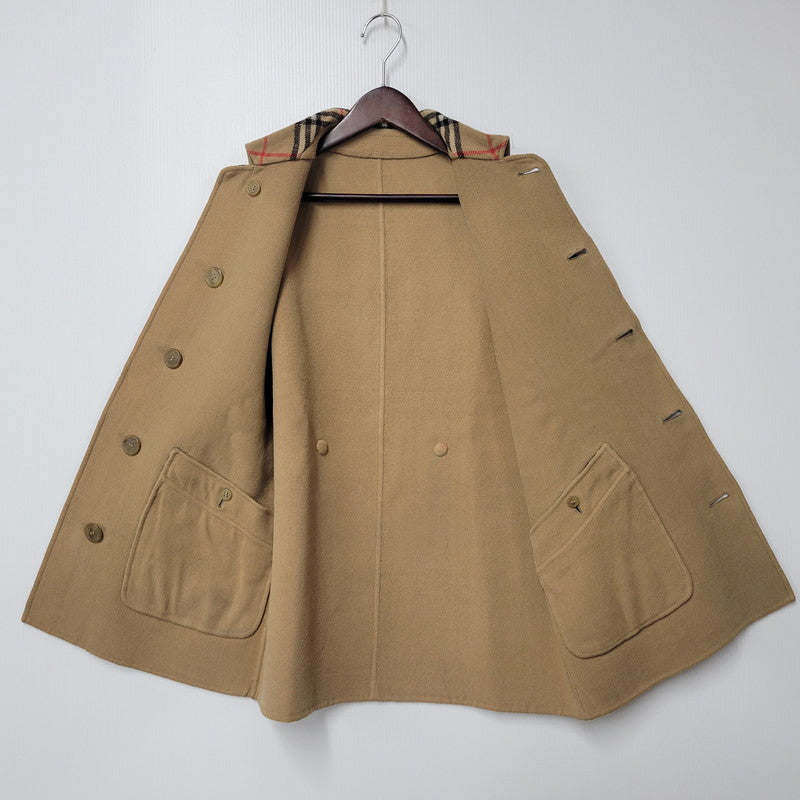 【現状渡し品】【レディース】 OLD BURBERRYS オールド バーバリーズ 白タグ ノバチェック リバーシブル ウール コート 168-260908-yn-06-izu サイズ：S カラー：キャメル 万代Net店