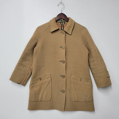 【現状渡し品】【レディース】 OLD BURBERRYS オールド バーバリーズ 白タグ ノバチェック リバーシブル ウール コート 168-260908-yn-06-izu サイズ：S カラー：キャメル 万代Net店