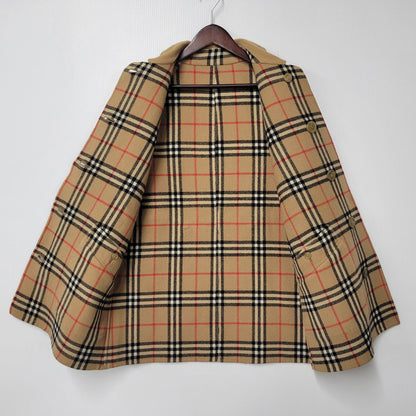 【現状渡し品】【レディース】 OLD BURBERRYS オールド バーバリーズ 白タグ ノバチェック リバーシブル ウール コート 168-260908-yn-06-izu サイズ：S カラー：キャメル 万代Net店