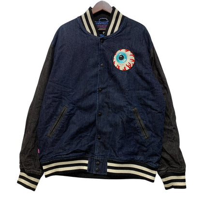 【中古品】【メンズ】 MISHKA ミシカ DENIM STADIUM JACKET デニム スタジアムジャケット スタジャン 142-260914-as-06-izu サイズ：XL カラー：インディゴ×ブラック 万代Net店