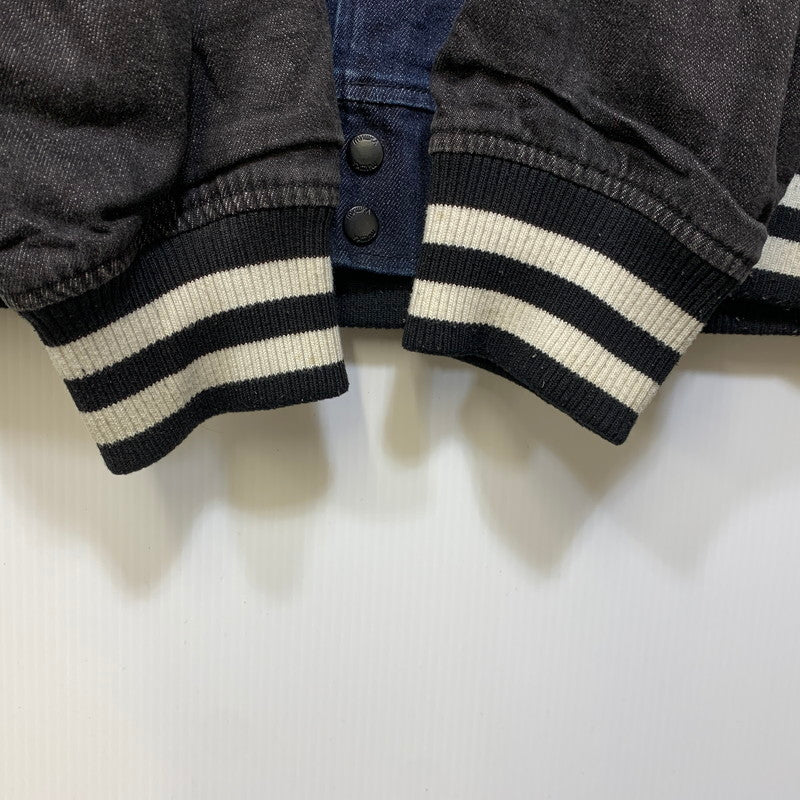 【中古品】【メンズ】 MISHKA ミシカ DENIM STADIUM JACKET デニム スタジアムジャケット スタジャン 142-260914-as-06-izu サイズ：XL カラー：インディゴ×ブラック 万代Net店