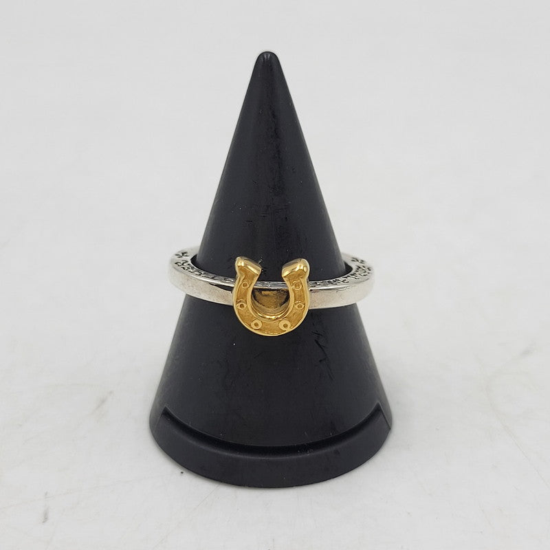 【中古品】【メンズ/レディース】 BILL WALL LEATHER ビルウォールレザー × BEAMS ビームス HORSESHOE STACK RING ホースシュー スタック リング 指輪 アクセサリー 192-260907-as-06-izu カラー：シルバー×ゴールド 万代Net店