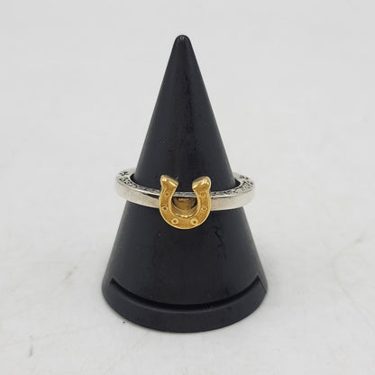 【中古品】【メンズ/レディース】 BILL WALL LEATHER ビルウォールレザー × BEAMS ビームス HORSESHOE STACK RING ホースシュー スタック リング 指輪 アクセサリー 192-260907-as-06-izu カラー：シルバー×ゴールド 万代Net店