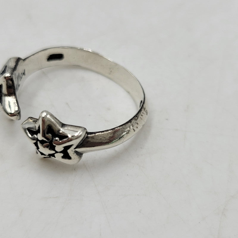【中古品】【メンズ/レディース】 BILL WALL LEATHER ビルウォールレザー × BEAMS ビームス DOUBLE STAR FREE RING ダブル スター リング 指輪 アクセサリー 192-260907-as-05-izu カラー：シルバー 万代Net店