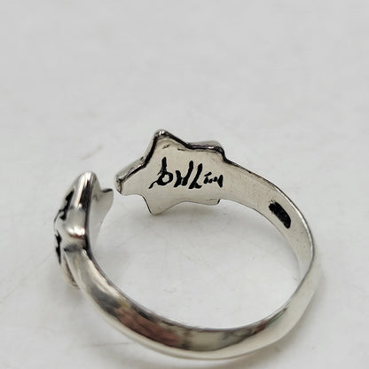 【中古品】【メンズ/レディース】 BILL WALL LEATHER ビルウォールレザー × BEAMS ビームス DOUBLE STAR FREE RING ダブル スター リング 指輪 アクセサリー 192-260907-as-05-izu カラー：シルバー 万代Net店