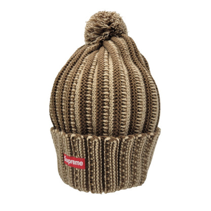 【中古品】【メンズ/レディース】 Supreme シュプリーム CONTRAST STRIPE BEANIE コントラスト ストライプ ビーニー ニット帽 帽子 185-260907-as-02-izu サイズ：F カラー：ブラウン 万代Net店