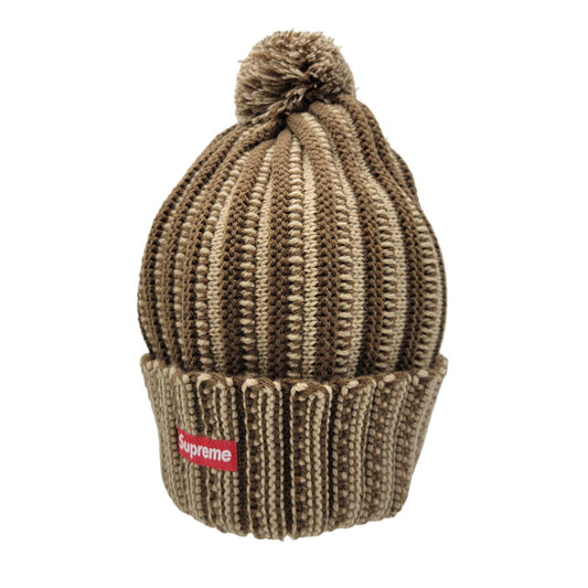 【中古品】【メンズ/レディース】 Supreme シュプリーム CONTRAST STRIPE BEANIE コントラスト ストライプ ビーニー ニット帽 帽子 185-260907-as-02-izu サイズ：F カラー：ブラウン 万代Net店