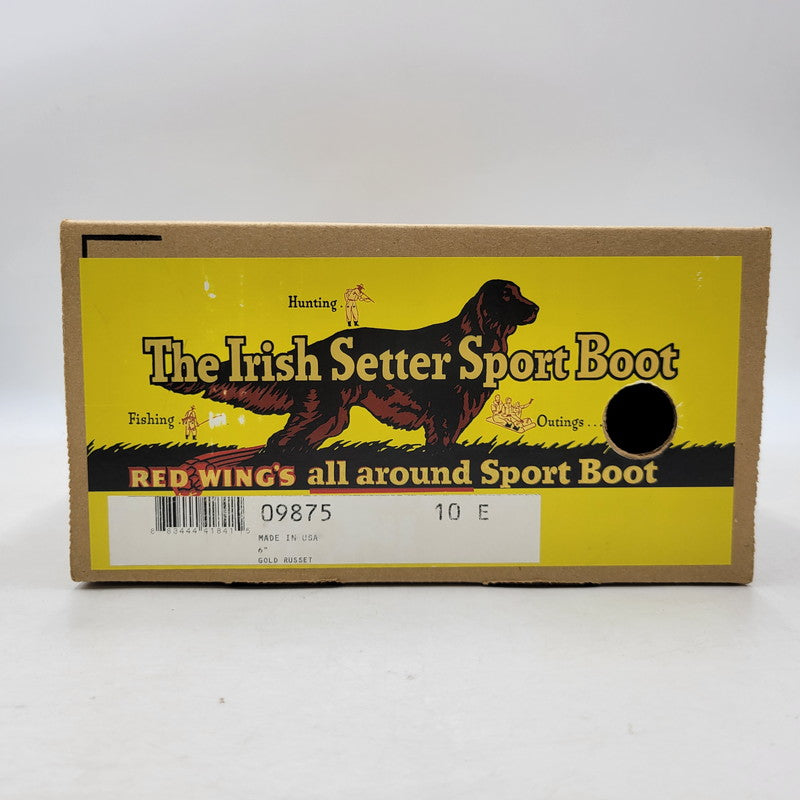 【中古品】【メンズ】 RED WING レッドウィング IRISH SETTER 6' MOC-TOE 9875 アイリッシュセッター モックトゥ 復刻刺繍犬タグ USA製 ブーツ 靴 164-260907-as-13-izu サイズ：10 カラー：GOLD RUSSET 万代Net店
