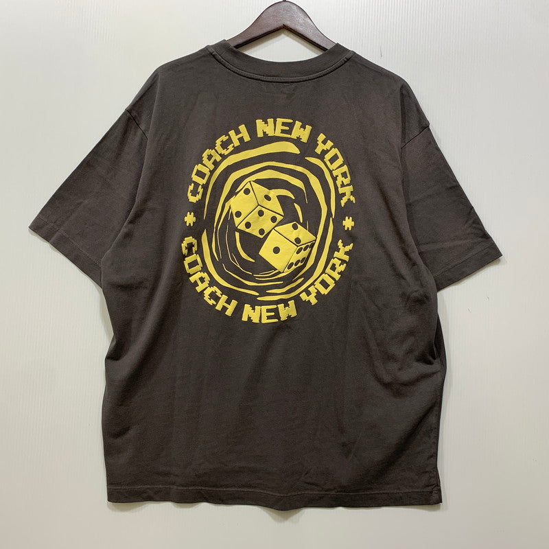 【中古品】【メンズ】 COACH コーチ CDO93 DICE RELAXED TEE コーチ ダイス リラックスド Tシャツ トップス 半袖 141-260918-ya-19-izu サイズ：M カラー：グレー 万代Net店