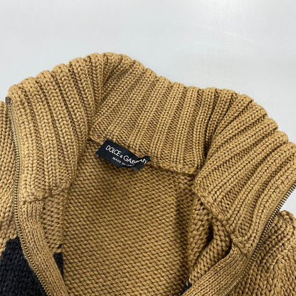 【中古品】【メンズ】 DOLCE&GABBANA ドルチェアンドガッバーナ DG LOGO DRIVERS KNIT ロゴ ドライバーズ ニット トップス 141-260906-kh-02-izu サイズ：48 カラー：ブラウン 万代Net店