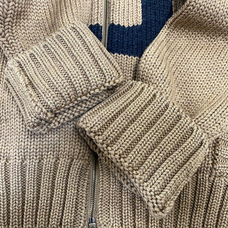 【中古品】【メンズ】 DOLCE&GABBANA ドルチェアンドガッバーナ DG LOGO DRIVERS KNIT ロゴ ドライバーズ ニット トップス 141-260906-kh-02-izu サイズ：48 カラー：ブラウン 万代Net店