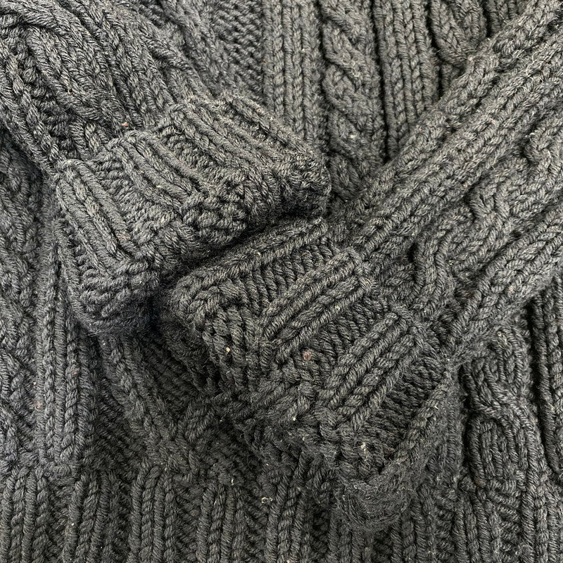 【中古品】【メンズ】 PRADA SPORT プラダ スポーツ TURTLE NECK WOOL CABLE KNIT タートル ネック ウール ケーブル ニット トップス 141-260906-kh-01-izu サイズ：50 カラー：ブラック 万代Net店