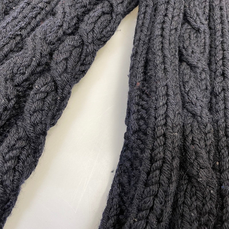 【中古品】【メンズ】 PRADA SPORT プラダ スポーツ TURTLE NECK WOOL CABLE KNIT タートル ネック ウール ケーブル ニット トップス 141-260906-kh-01-izu サイズ：50 カラー：ブラック 万代Net店