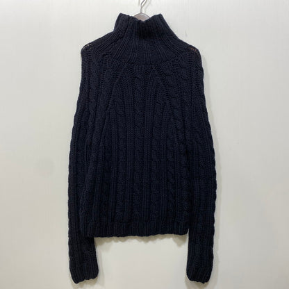 【中古品】【メンズ】 PRADA SPORT プラダ スポーツ TURTLE NECK WOOL CABLE KNIT タートル ネック ウール ケーブル ニット トップス 141-260906-kh-01-izu サイズ：50 カラー：ブラック 万代Net店
