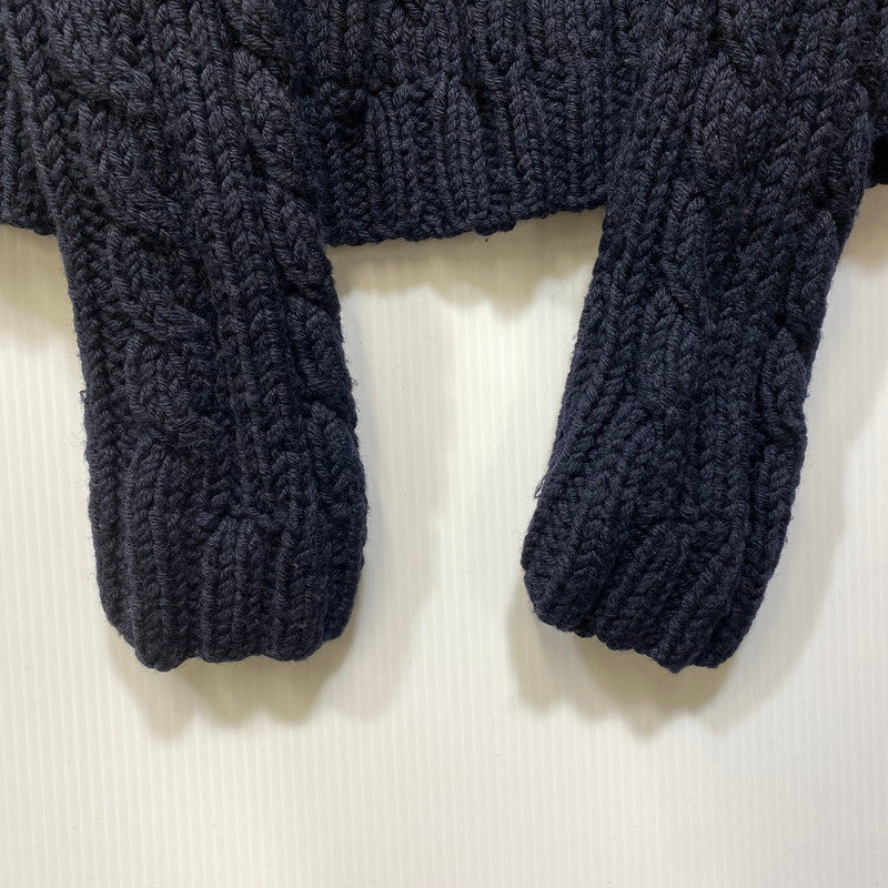 【中古品】【メンズ】 PRADA SPORT プラダ スポーツ TURTLE NECK WOOL CABLE KNIT タートル ネック ウール ケーブル ニット トップス 141-260906-kh-01-izu サイズ：50 カラー：ブラック 万代Net店