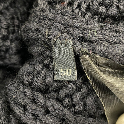 【中古品】【メンズ】 PRADA SPORT プラダ スポーツ TURTLE NECK WOOL CABLE KNIT タートル ネック ウール ケーブル ニット トップス 141-260906-kh-01-izu サイズ：50 カラー：ブラック 万代Net店